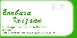 barbara krizsan business card